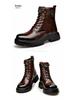 Herren Echtleder Martin Stiefel - Herbst/Winter 2025, Britischer Stil, Wollfutter, Einteiliges Rindsleder