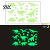 Waterproof Wall Stickers 1 Sheet Glow-in-the-Dark Dinosaur Footprint Decals for Nursery Kids Room Long-lasting