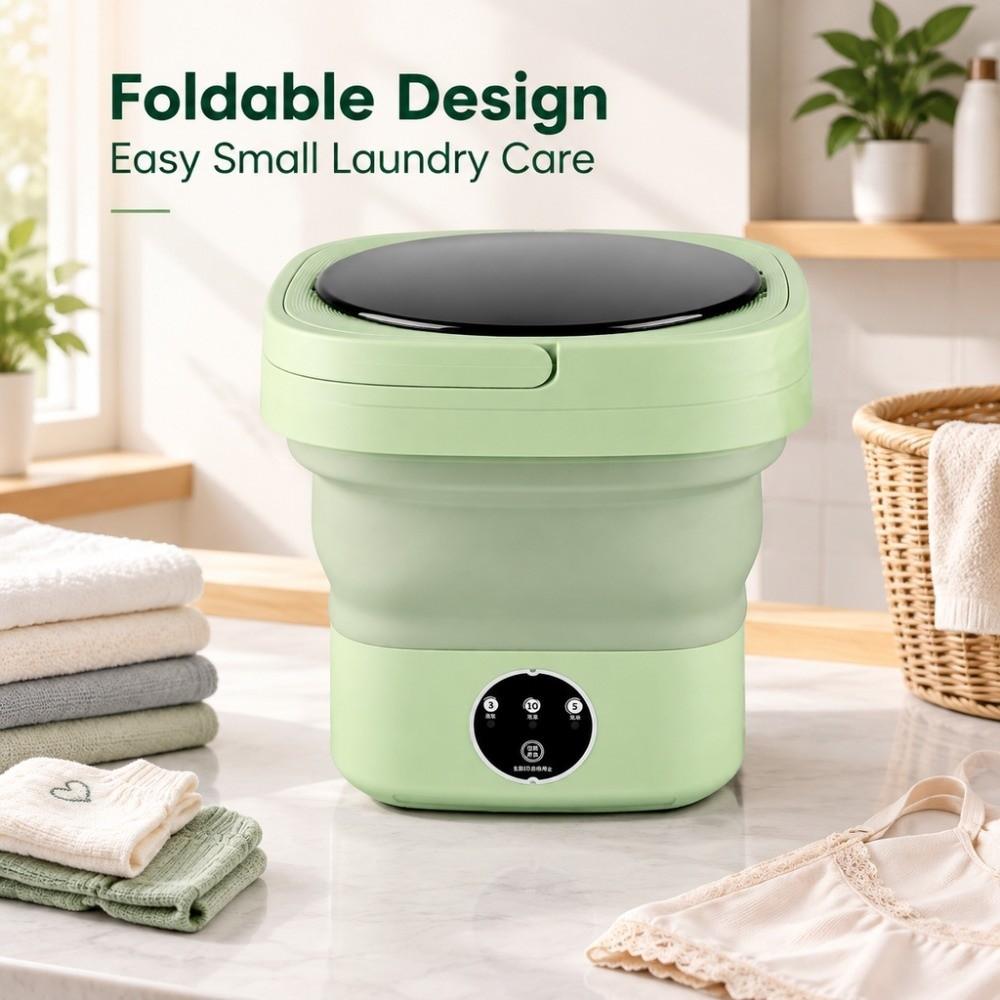 Plastic Portable Mini Washer Green Compact Washing Machine Foldable Washing Machine Home Use
