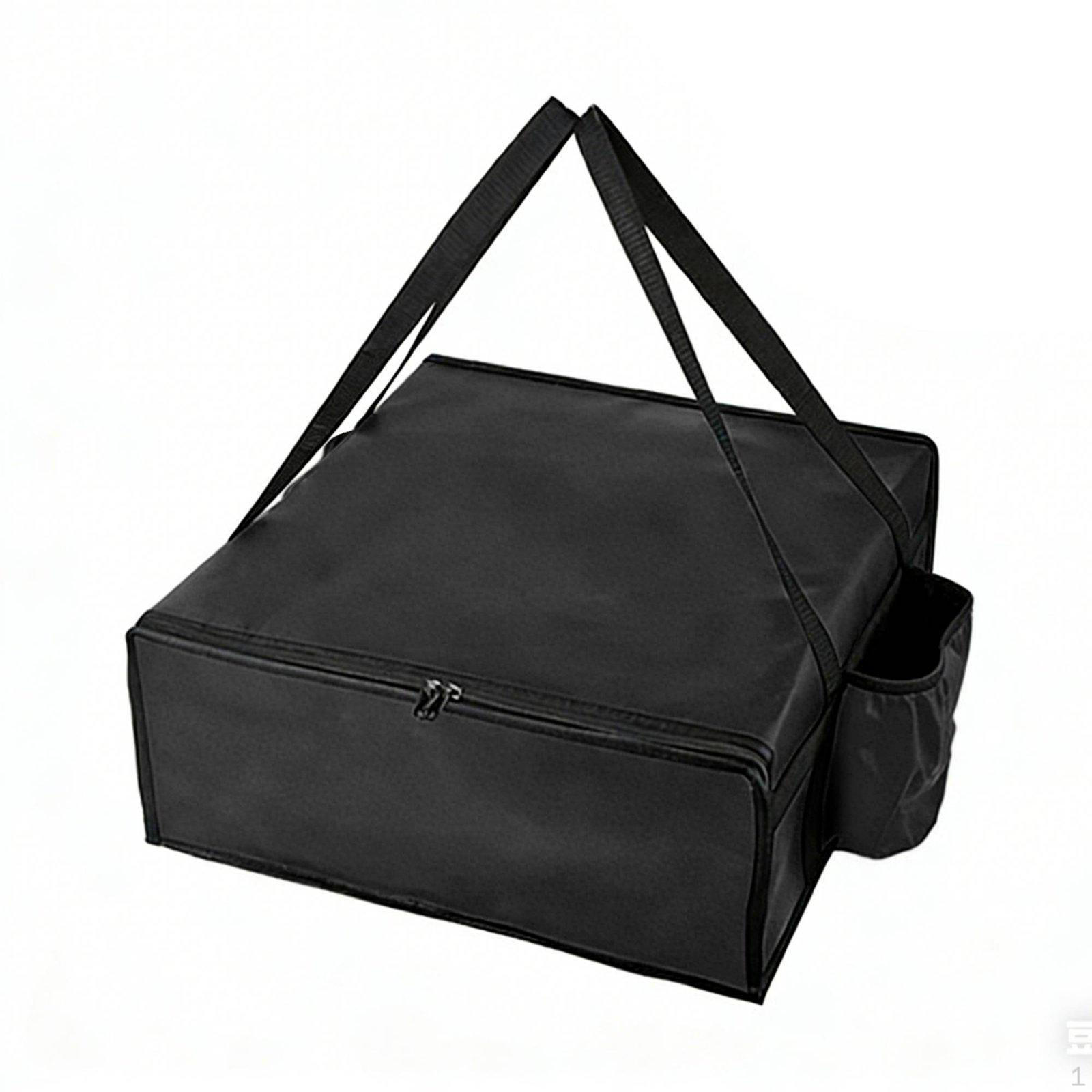 Meal Transport Bag Thickened Insulated Pizza Storage Portable Food Delivery Pouch for Black 50*50*20.5cm