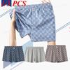 Pantaloni Aro pentru bărbați Lenjerie de corp cu zăbrele Bumbac lejer, talie înaltă, subțire, respirabil, acasă, pantaloni scurți, husă, chiloți, M-3XL, mărime mare