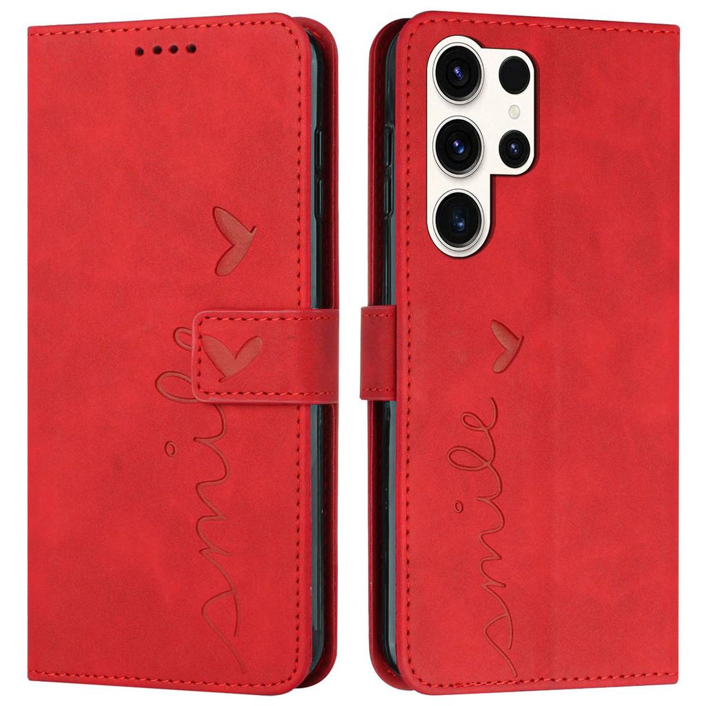 For Samsung Galaxy S25 Ultra Case Viewing Stand PU Leather Phone Cover Imprinted Pattern