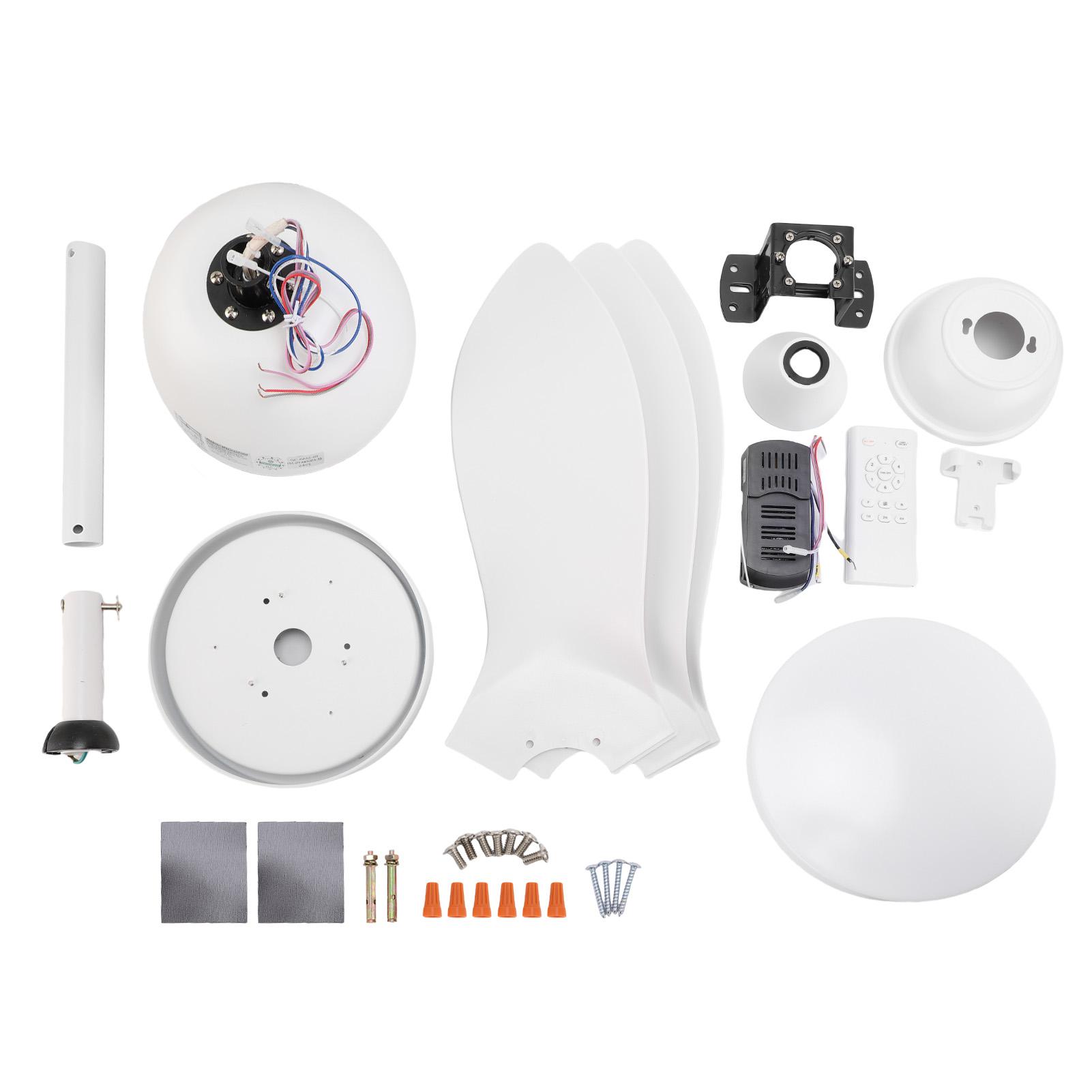 

Dimmable LED Ceiling Fan Easy To Install 6 Speeds 32W Reversible Quiet 38 inch Energy Efficient Ceiling Fan for Living Room белый