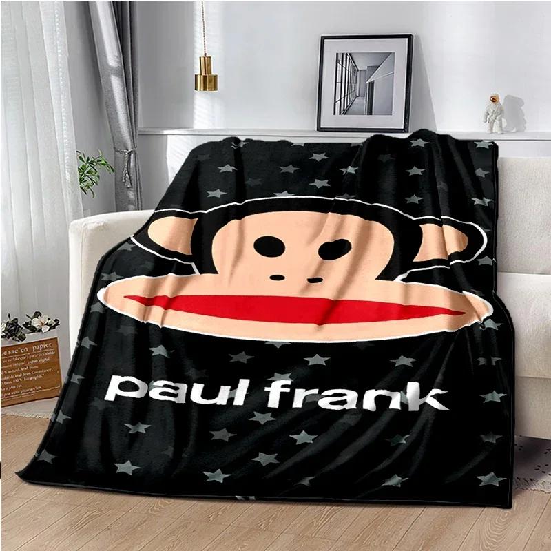 Cartoon Anime P-Paul-Frank Throws Blanket for Baby Hiking Picnic Bed Super Soft Cute kawaii Flannel Blanket Power birthday gift