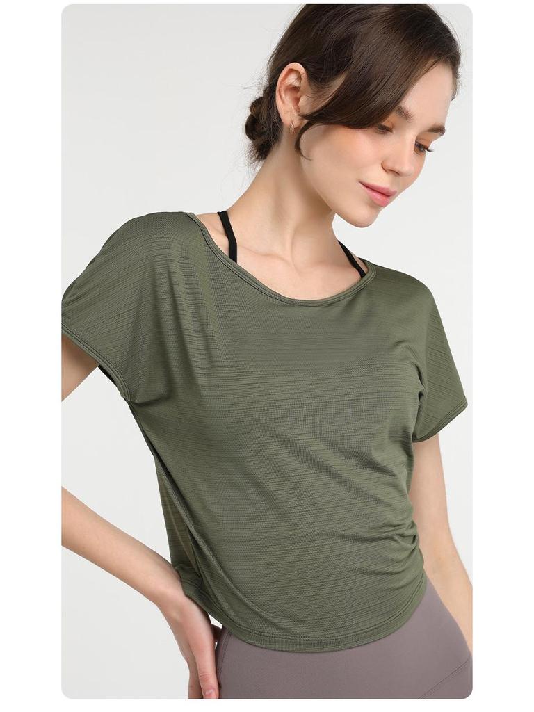 Damen Schnelltrocknendes Kurzarm Yoga- & Lauf-Top