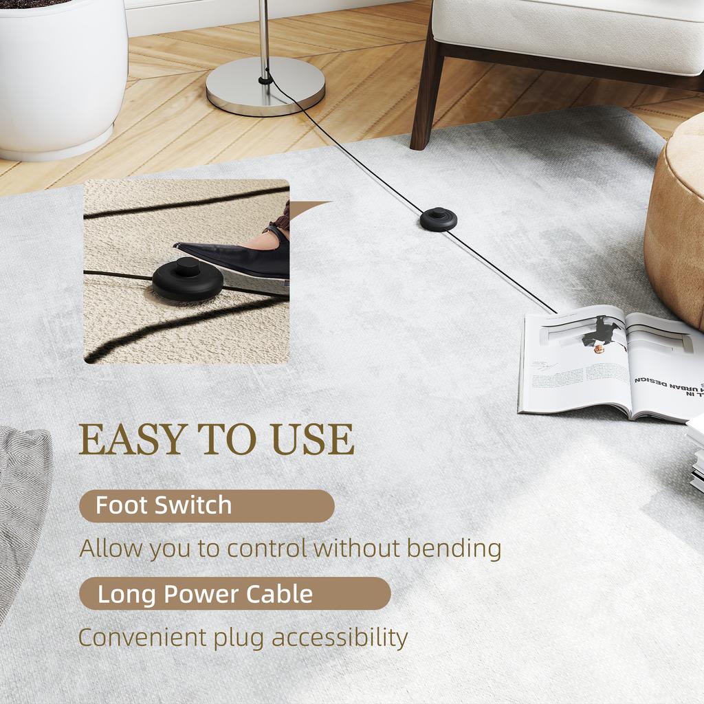 3-Light Tree Floor Lamps for Living Room, Modern Standing Lamp for Bedroom with Globe Lampshade, 3000K/4000K/6000K Colour Temperatures, Steel Base