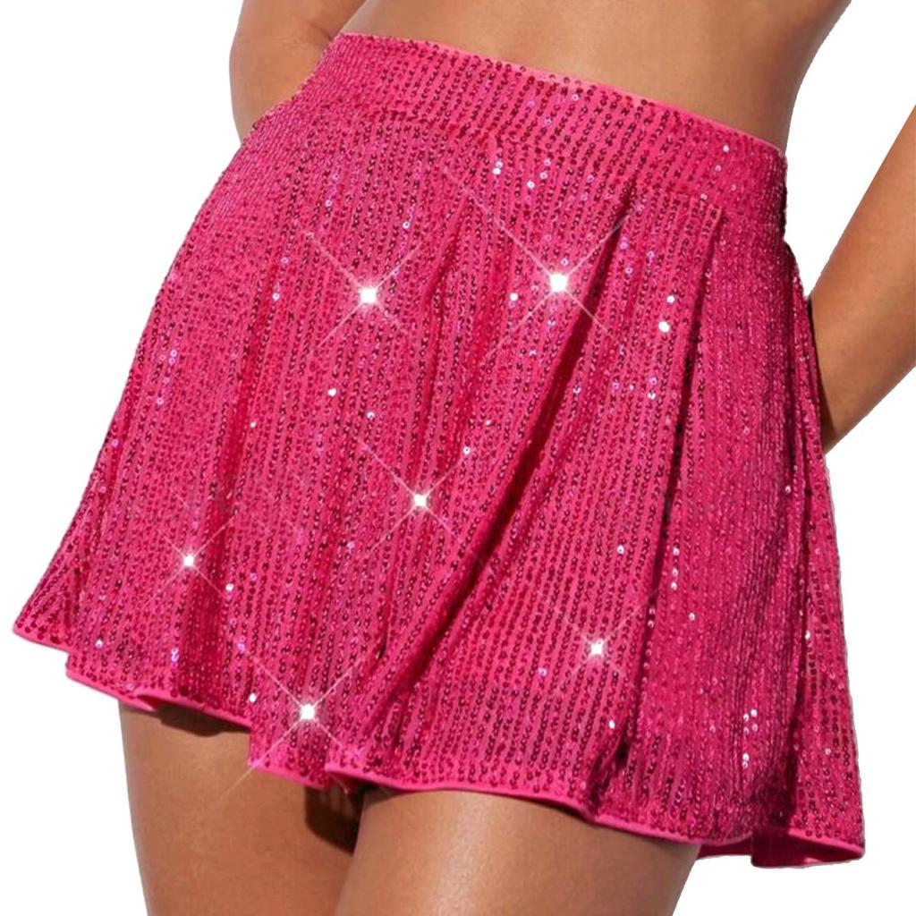 Women's Fashion Casual Solid-Colour Versatile American- Sequined Shorts