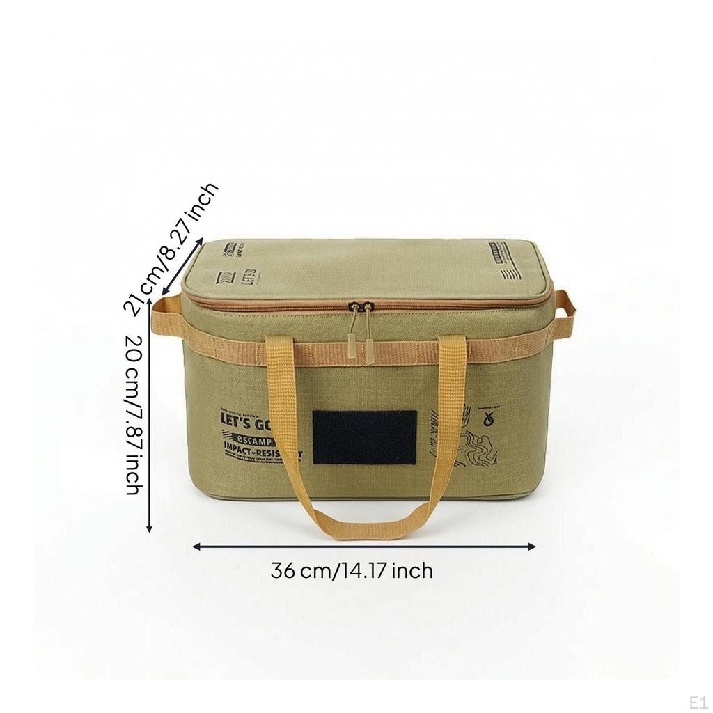 Camping Storage Bag Portable Outdoor Cooking Organizer with Handles for Campers,