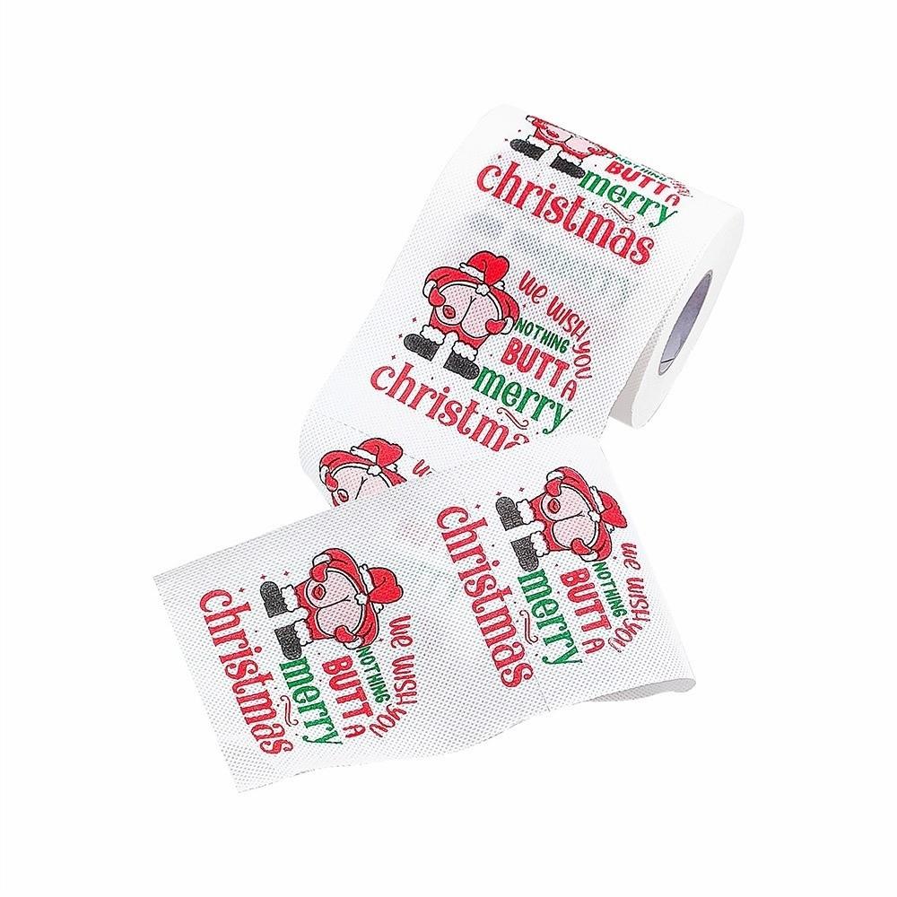 Santa Printed Christmas Toilet Roll Paper Christmas Tree Printed Kitchen Tool Christmas Pattern Tissue Color Pattern