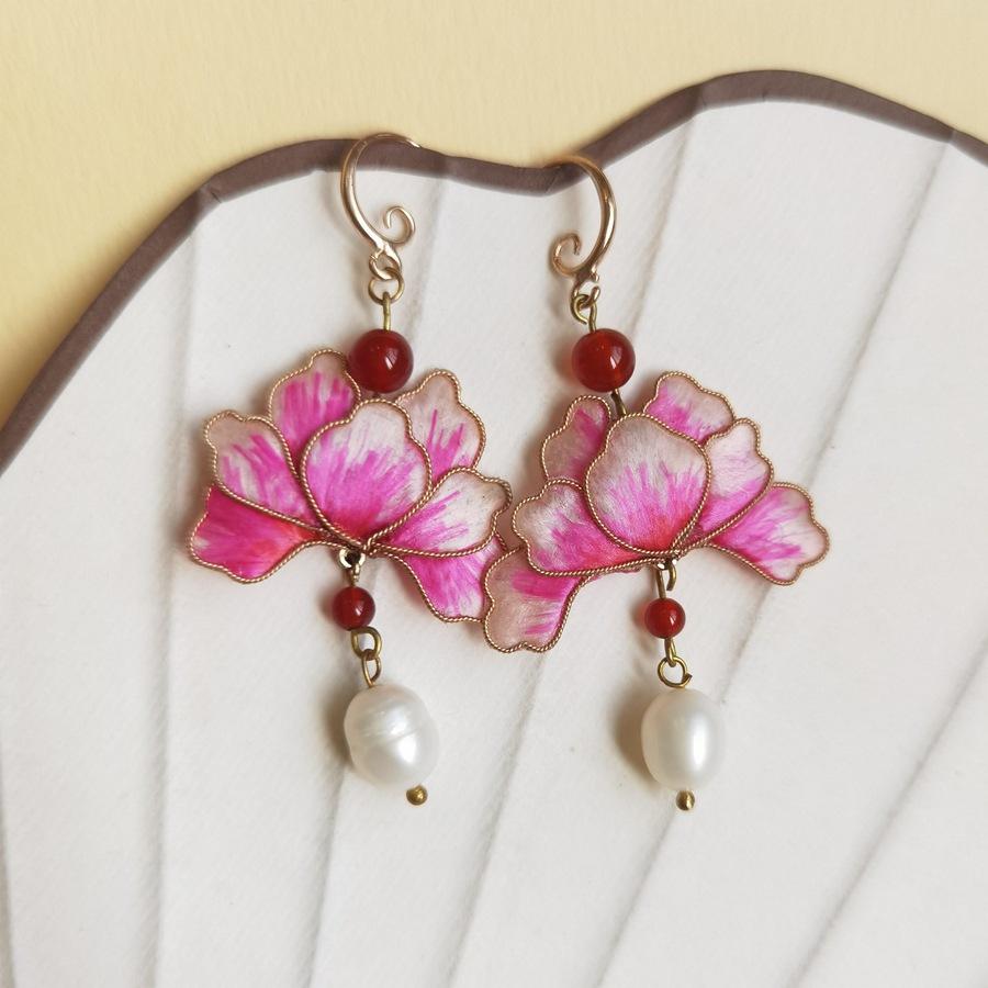 

Нематериальное культурное наследие Шелковая нить Эдельвейс Пион Гребень для волос Ханфу Ципао Аксессуары Повседневный Универсальный Античный Шагающий Заколка для волос Серьги