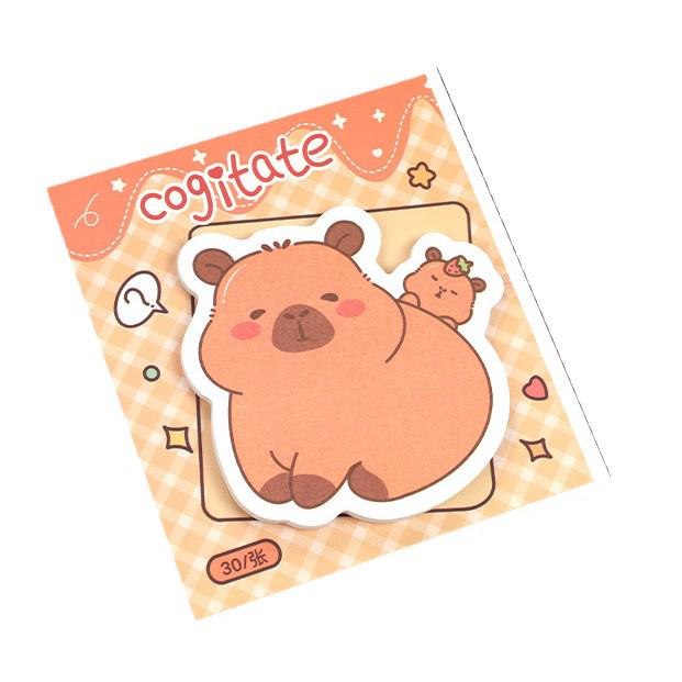 Creative Capybara Cartoon Sticky Note Pad - Reusable Memo Stickers for Students