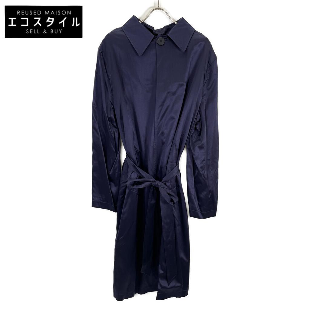 Balenciaga 20AW 642234 Navy Back To Front Trench Dress Satin Dress One Piece / Coat Dress 34 NavyUsed