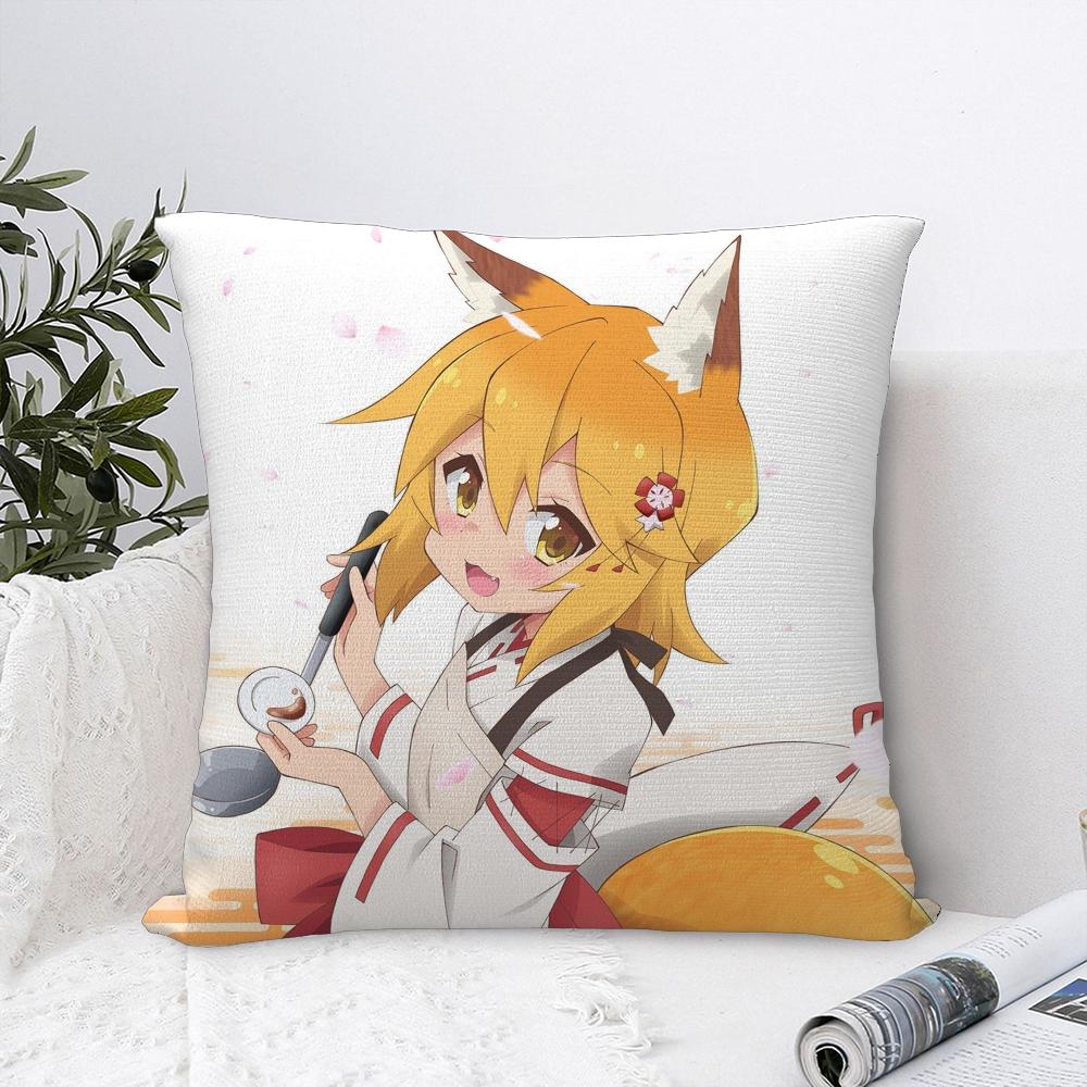 Helpful Fox S-Senko-san Pillow Case Sofa Decorative Home Double-sided Print Plush Square Throw Pillow Covers Cushion Decor Cover