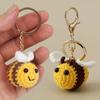 Handmade Crochet Keychains Finished Product Knitting Insect Fat Bees Pendants Bag Charm