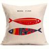Colorful Fish-Pattern Design Digital Printing Pillow Cover Short Plush Suitable Living Rooms Bedrooms Sofas Throw Cushion Cover