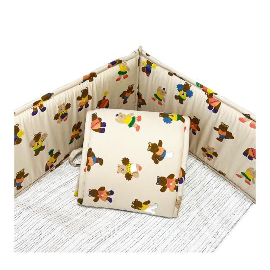 4Pcs Crib Padding Set Soft Cushion Baby Crib Bumper Pad Safe Crib