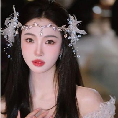 Shining Crystal Hairclips Luxury Elegant Pearl Hair Hoop Exquisite Leaves Design Bridal Hair Accessories Ceremony