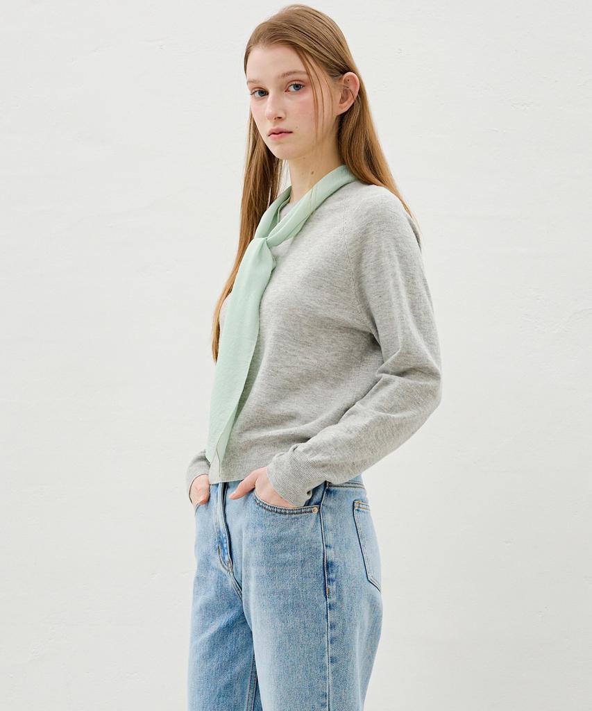 Ollibeudeollibeu Scarf Color Block Raglan Pullover Ok6Sp1710