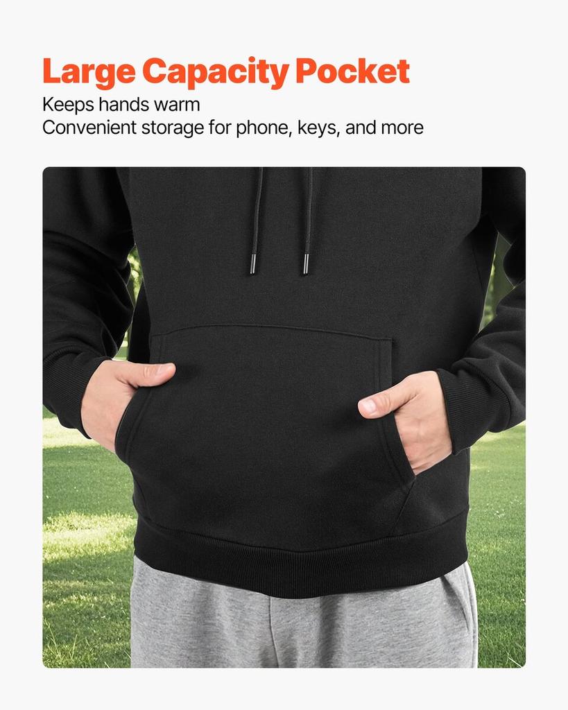 Women Pullover Hoodie, Medium Size, Fleece Long Sleeve Comfy Casual Basic Pullover Hooded Sweatshirt, Warm & Skin-friendly, Practical & Trendy, Black