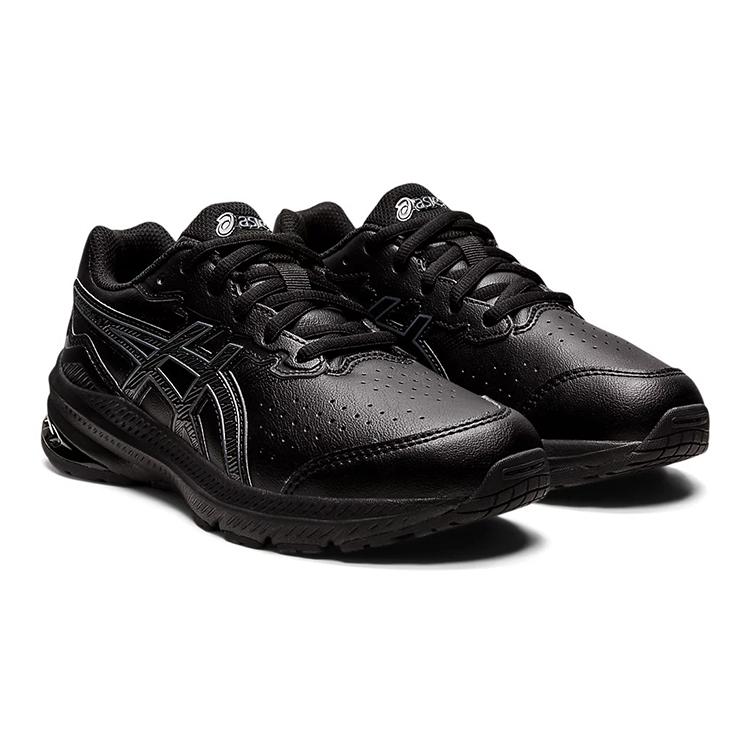 ASICS GT 1000 Leather 2 Cushioning Abrasion Resistant Rebound Breathable Support Low top Kids' Running Shoes Black 1134A016-001