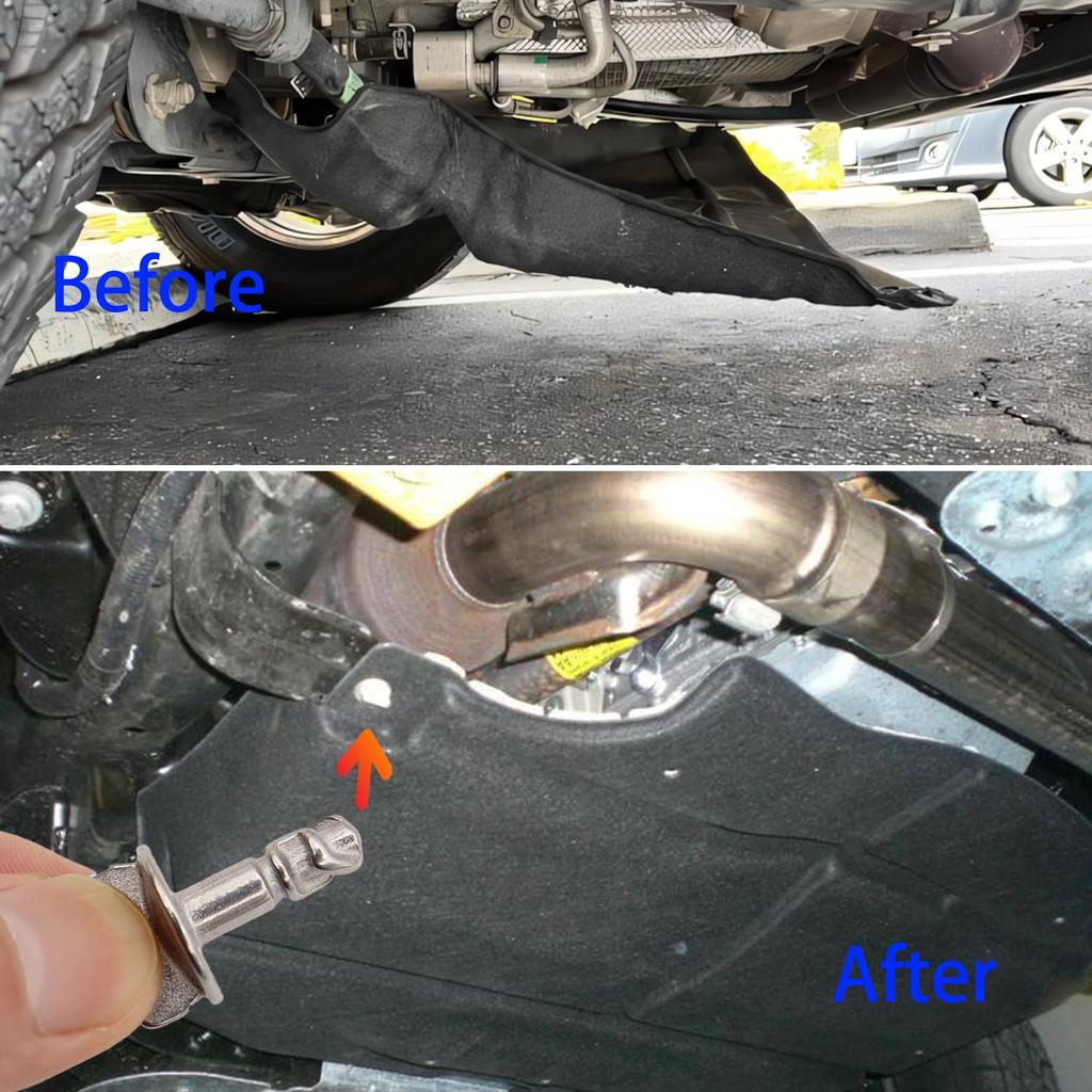 4 Sets Radiator Support Splash Shield Fastener Quarter Turn Thumb Screw with Clip Nuts Kit, Engine Shield Cover Thumb P Engine Splash Shield Clip for