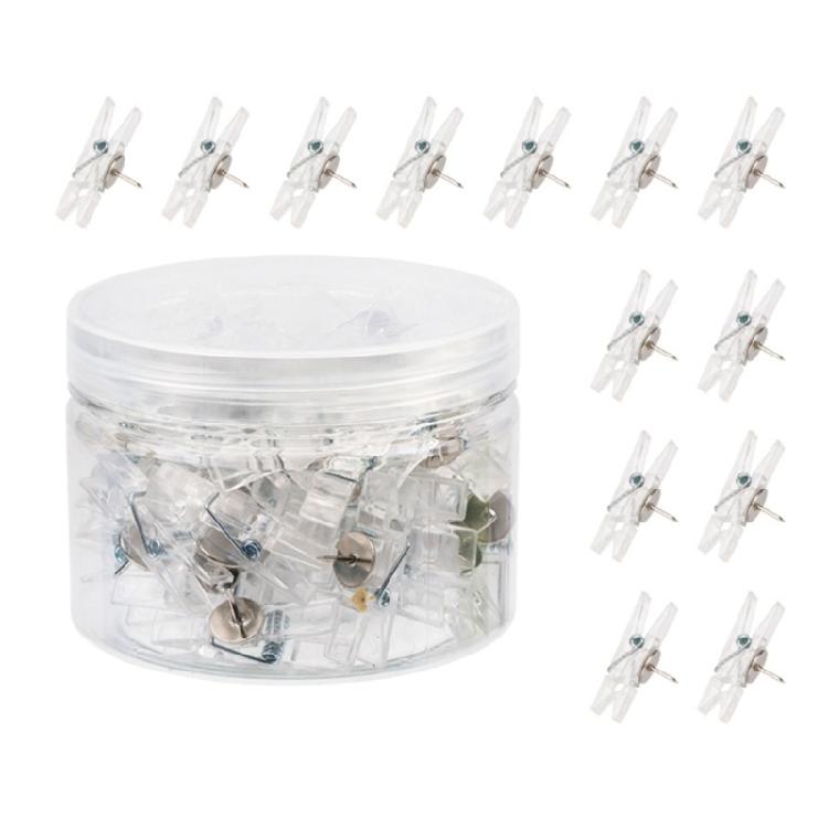50/60/80/160Pcs Clear Push Pins Hooks Cork Notice Board Thumb Tacks Push Pin with Clear Clip for Display Picture Notes