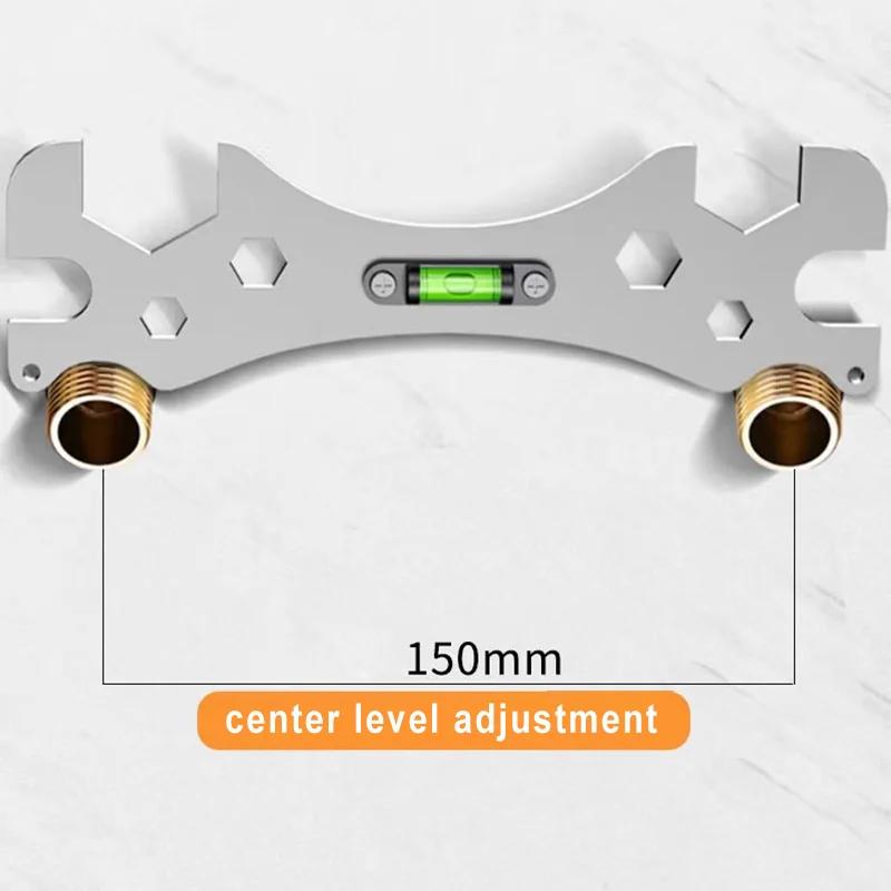 Special Wrench Tools with Level Shower Faucet Installation Bathroom Multifunctional Level Wrench Ruler Distance Measuring Tool