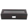 Elegant Carbon Fiber Watch Box 6 Slots Red Line Watch Storage Luxury Transparent Window Watch Case Collection Use