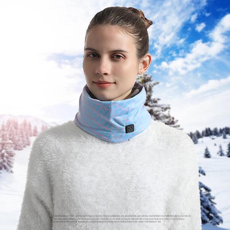 3 Gears Electric Heating Scarf Adjustable Intelligent Winter Warm USB Rechargeable Neckerchief Plush Collar for Men's and Women's