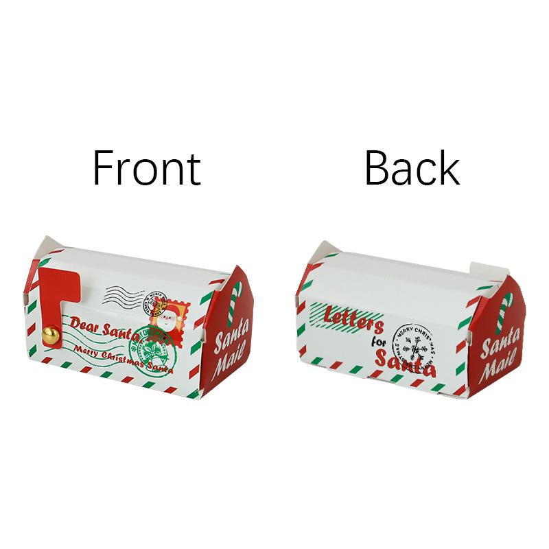 50pcs Christmas Mailbox Shape Candy Gift Box Kids Xmas Cookie Snack Packing Box Bag Navidad Noel Home Decor New Year