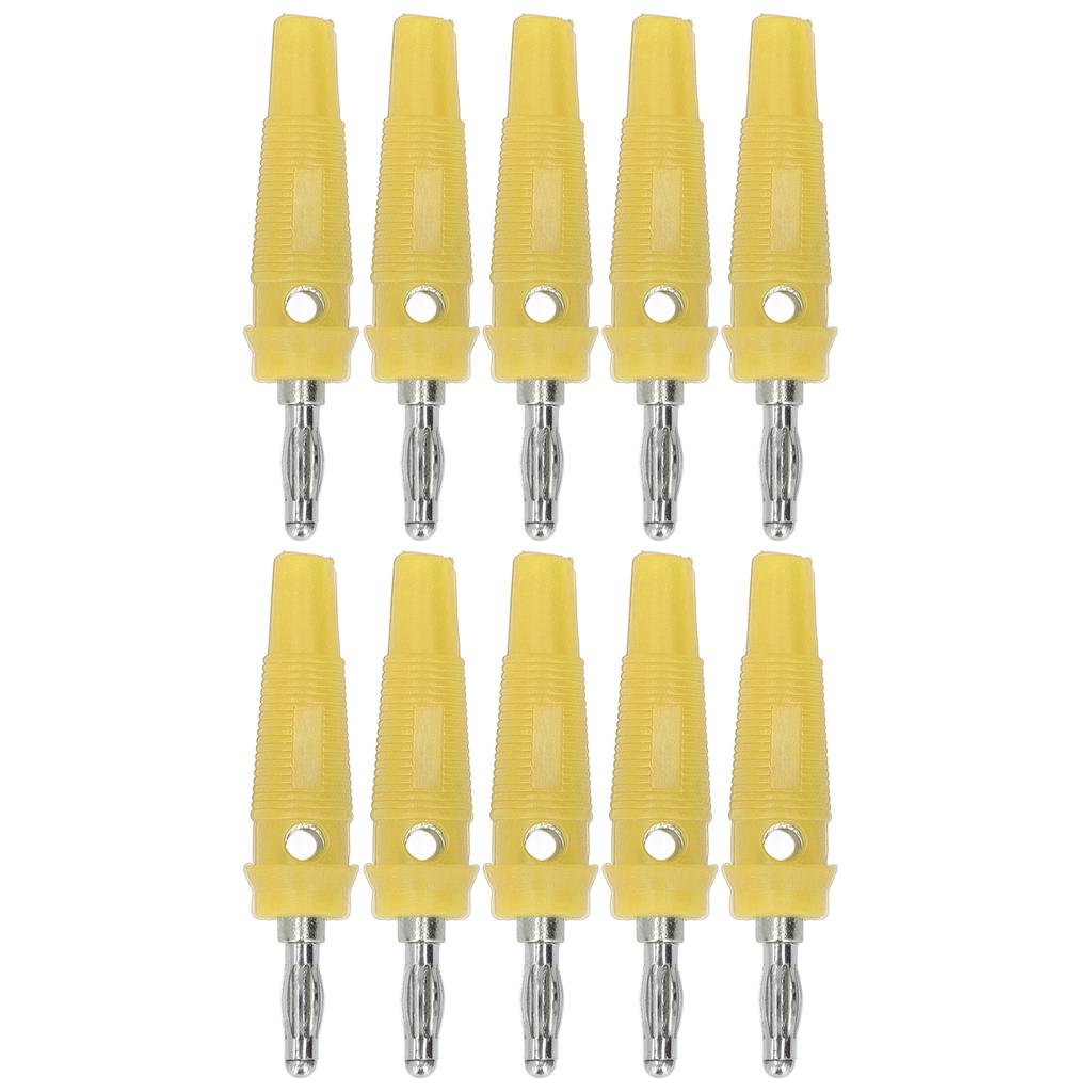 10pcs Set 4mm Banana Plug Socket Terminal Connector for Welding Machinery Charging GeneratorsYellow