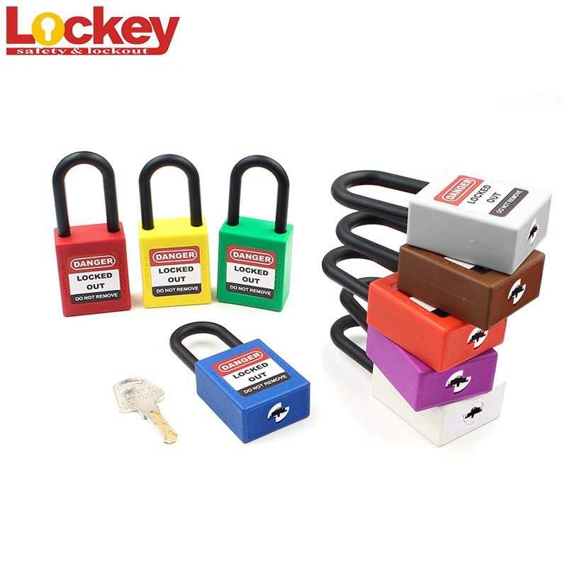 High Quality Steel Shackle Lockey Nylon Lock Body Safety Padlock With Master Key