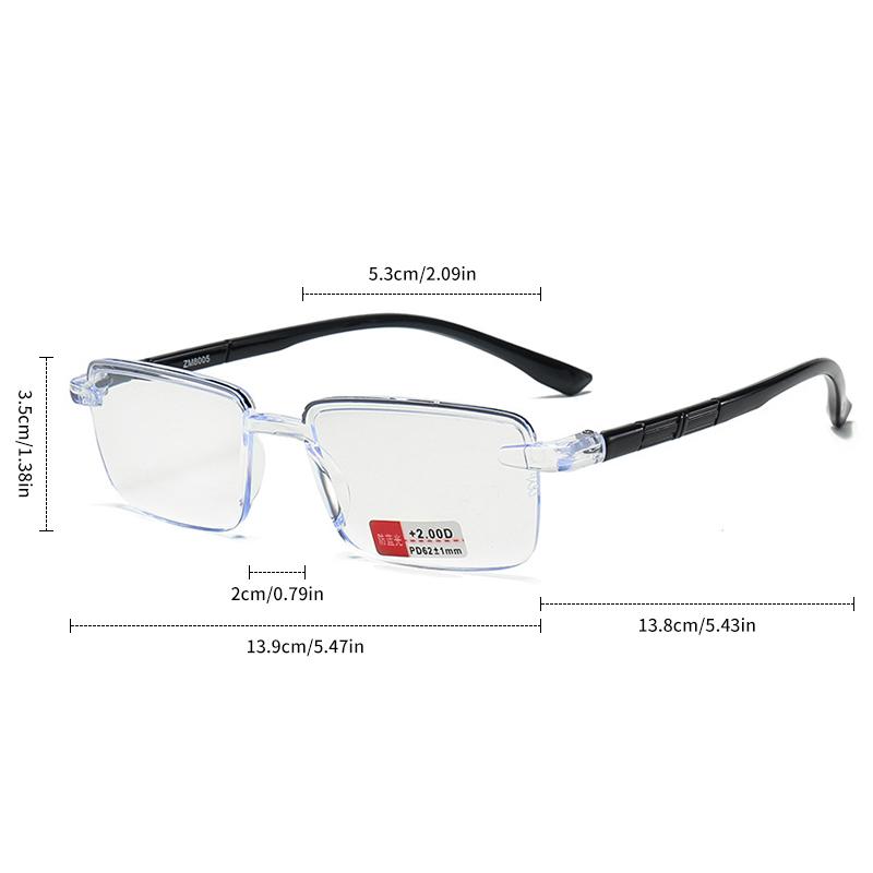 Anti Blue Reading Glasses Men Business Presbyopia Glasses Retro Frameless Cut Edge Hyperopia Glasses Eye Glasses For Women