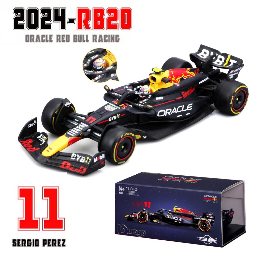 ABBZ1 Bburago 1:43 F1 Red Bull Rb20 2024 Hardcover #1 Max Verstappen #11 Perez Alloy Formula 1 Racing Die-Cast Model Gift
