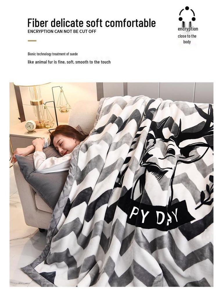 Double-Layer Thickened Raschel Blanket for Adults and Children