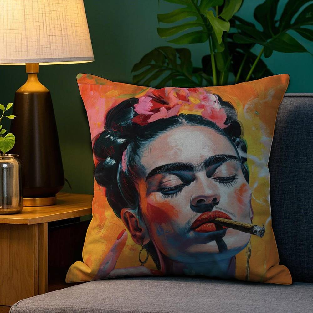 

Ф-Фріди Живопис Мистецтво Наволочка для Подушки Диван Вітальня Спальня Двосторонній Друк Квадратна Подушка Наволочка для Дрімоти 12x12Inch