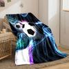 Soccer Balls with Black and White Patterns On Bright Swirling Neon Lines. for All Seasons Blanket Lunch Break Throw Gift
