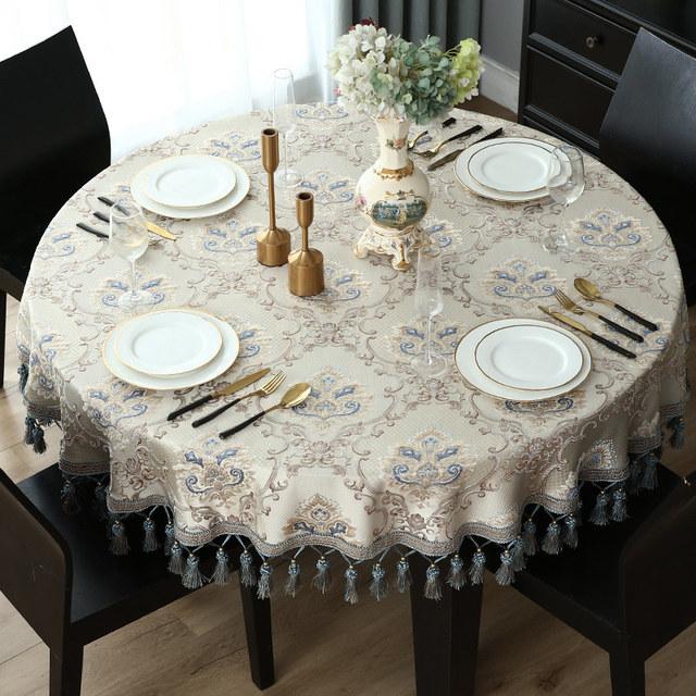 Fata De Masa Florala Eleganta Masa Rotunda Cu Cicuri Jacquard Husa Masuta De Cafea Pentru Petreceri Decor Interior