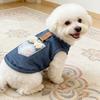 Pet Puppy Dog Cat Clothes Teddy Bigbear Schnauzer Pomeranian Spring Summer Thin Clothing 26 Denim Vest