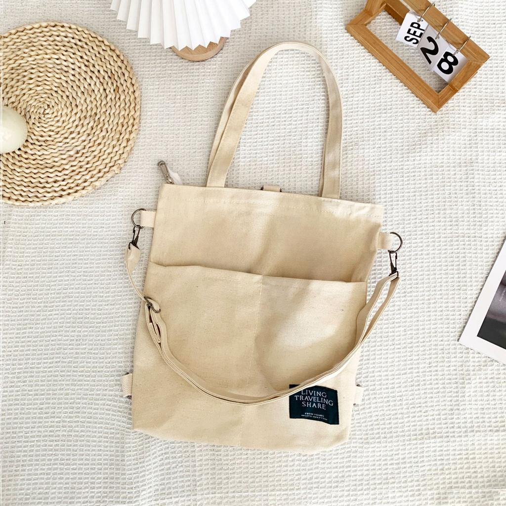 Simple Women Shoulder Canvas Bags Fashi College Student Girls Crossbody Bag Backpack Casual Commuter Ladies Handbags Book Tote