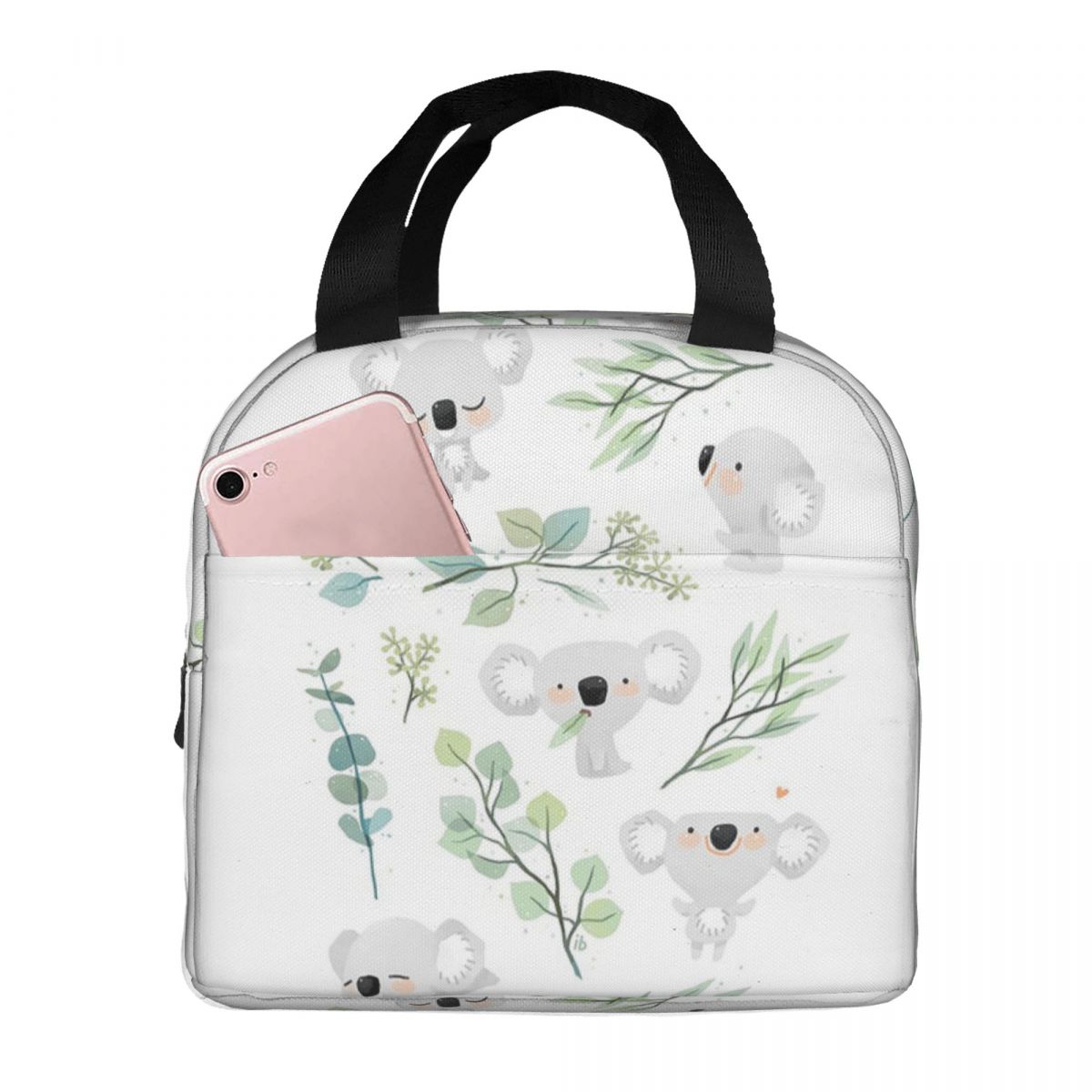 Koala And Eucalyptus Pattern Insulated Lunch Bag for Women Office Cooler Thermal Food Box Tote Leakproof Lunch Boxes Container One Size