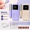 LED Display Electric Nail File 6 Grinding Heads Nail Grinder  Nail Tools