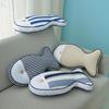 Yousheng Nautical Fish Canvas Pillow Striped Fish Shape Throw Pillow Stuffed Plushie Hugging Back Cushion Sofa Bedroom Living Room Decoration