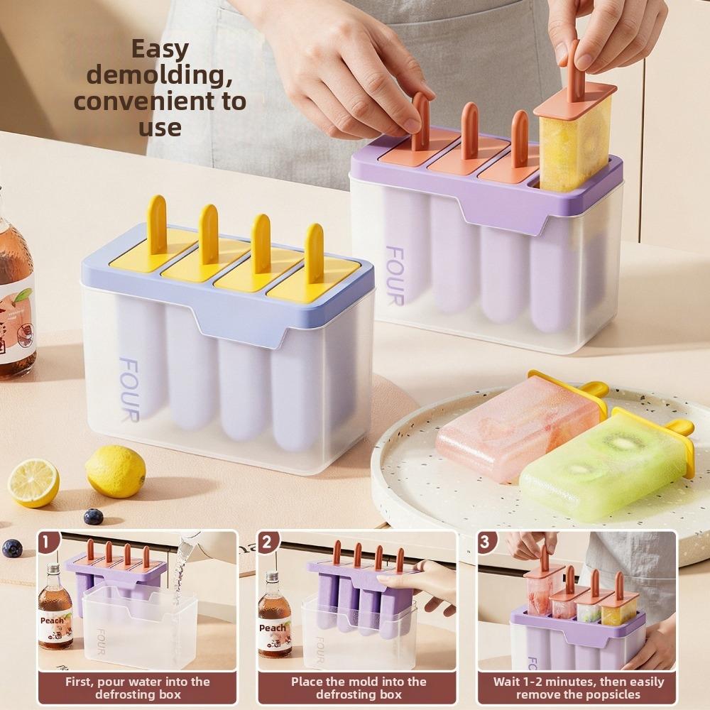 Kreatives Design Hausgemachte Eisbox Wiederverwendbare Eis am Stiel Form Würfelform Eiscreme Eis am Stiel Form Sommer