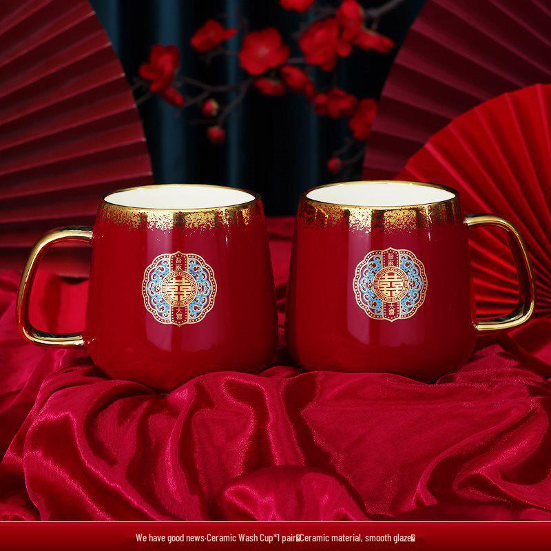 Креативный красный набор стаканчиков для зубных щеток на свадьбу для пар - Предмет приданого невесты