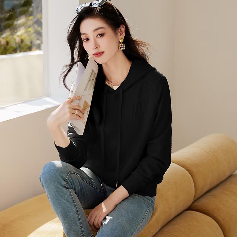 

VICTORIA&VERA Women s Soft Hooded Long Sleeve Knit Sweater L