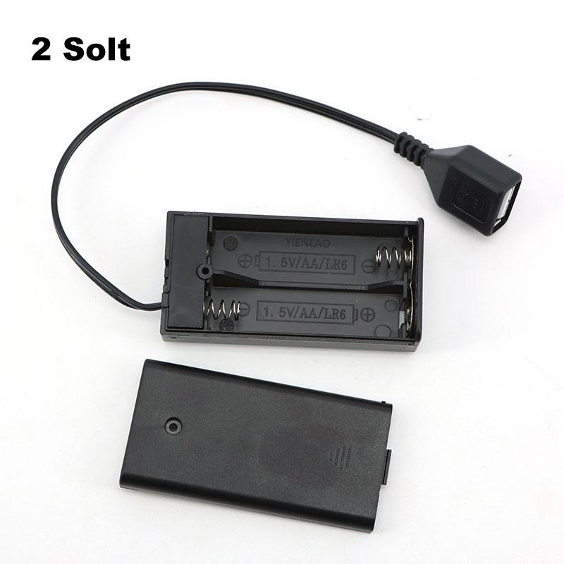 

USB-корпус для батареек 2*AA 3*AA 4*AA 3 В 4,5 В 6 В с удлинительным кабелем, крышка порта для комплекта светодиодных ламп для строительных блоков с выключателем 2 AA