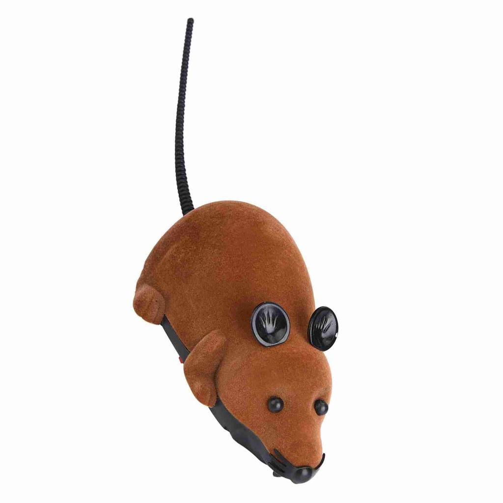 Wireless Mouse For Cat Dog Funny Rat Novelty Gift Pet Toy Remote Control Brown
