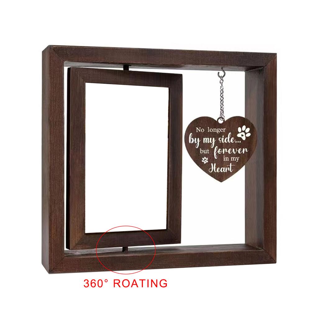 Elegant Wood Pet Memorial Frame for 4x6'' Photo Display Dog Cats Remembrances Picture Frame Sympathy Gifts for Pet Owners