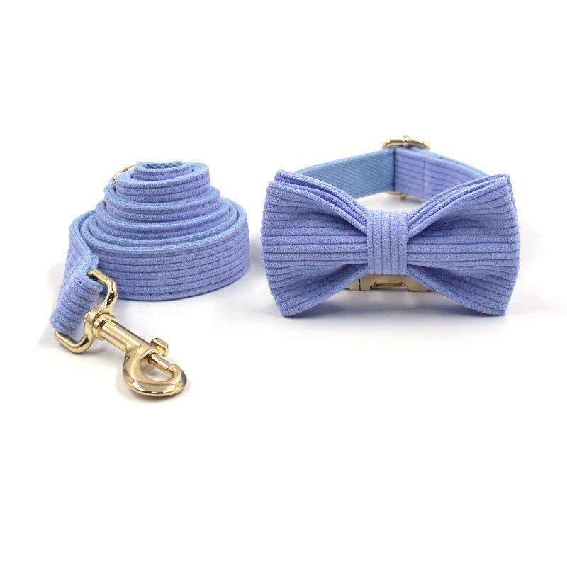 Corduroy Dog Collars, Leashes & Bows for Pets XS